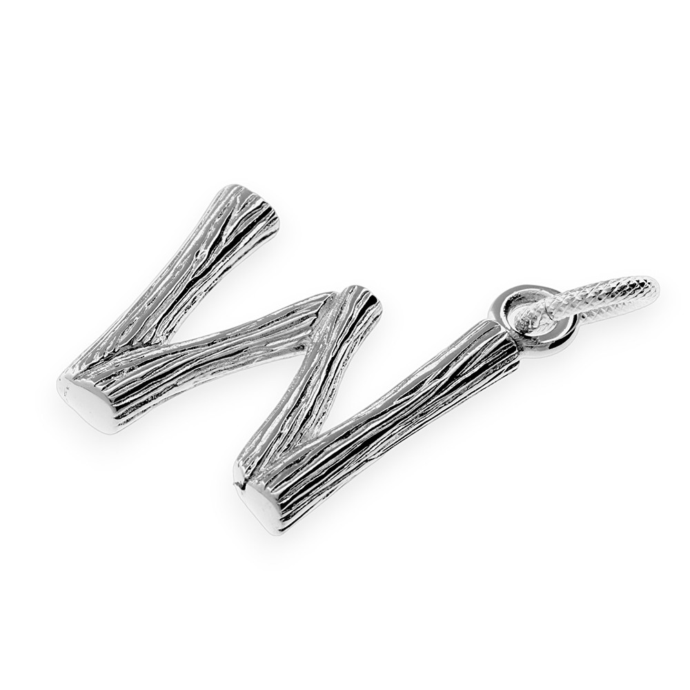 Stainless steel pendant "W" - 70213 - silver colour