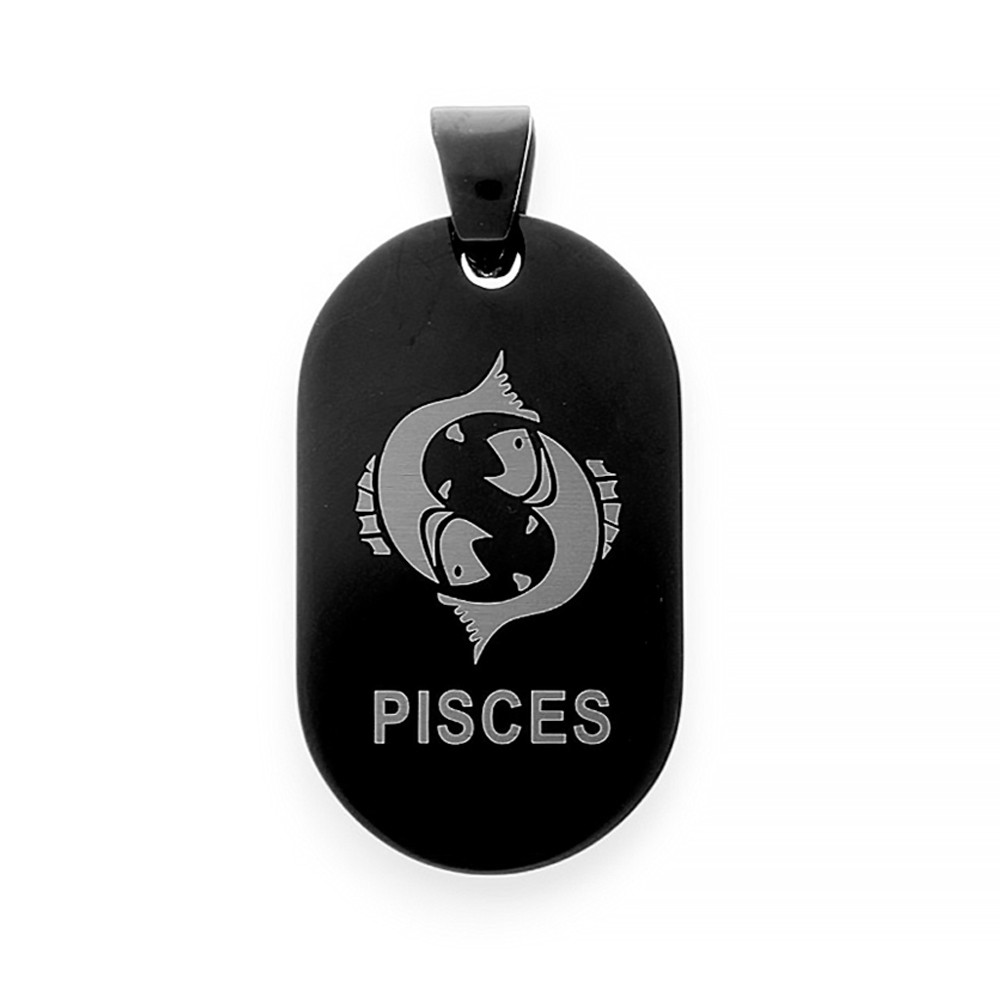 Stainless steel pendant pisces 6630 - black