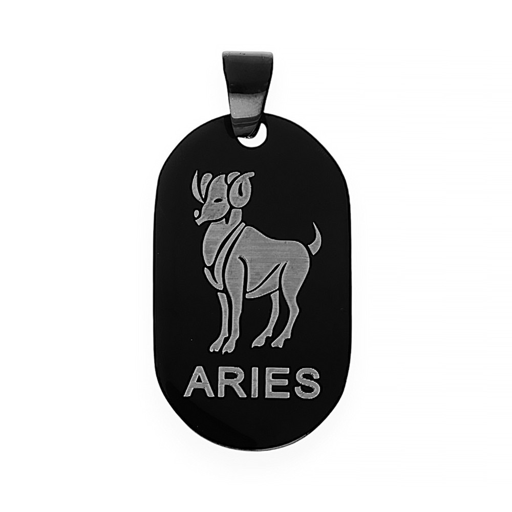 Stainless steel pendant aries 6630 - black