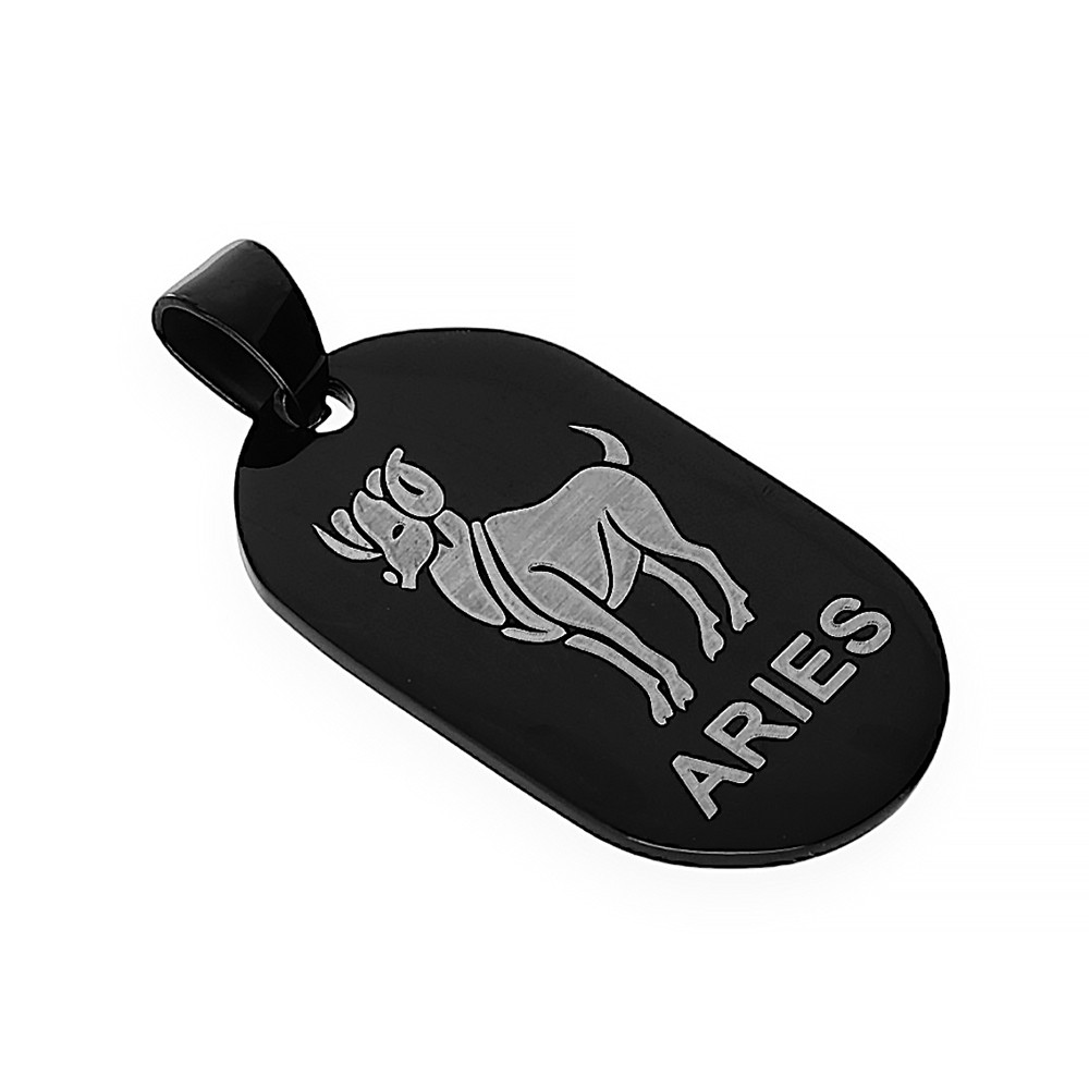 Stainless steel pendant aries 6630 - black