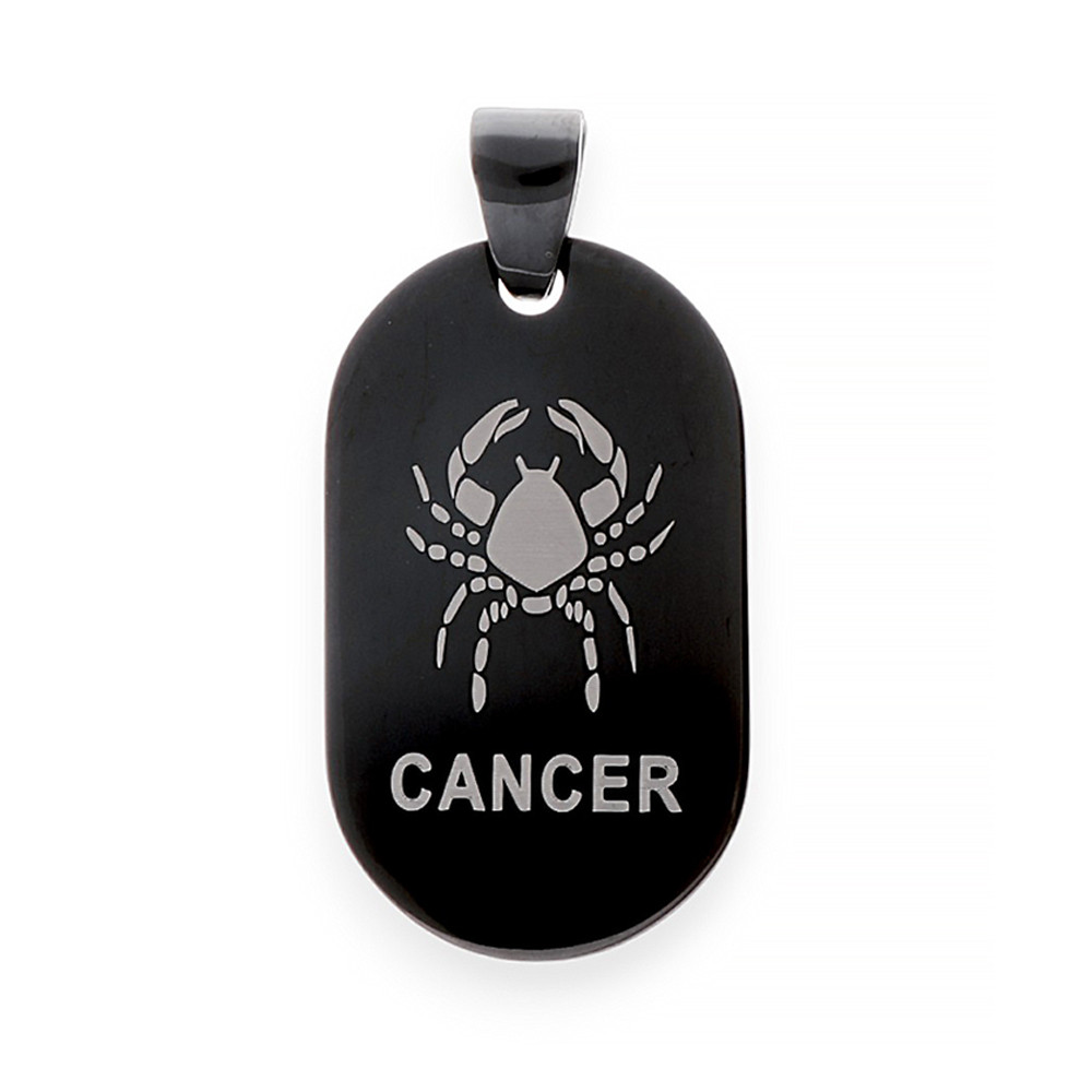 Stainless steel pendant cancer 6630 - black
