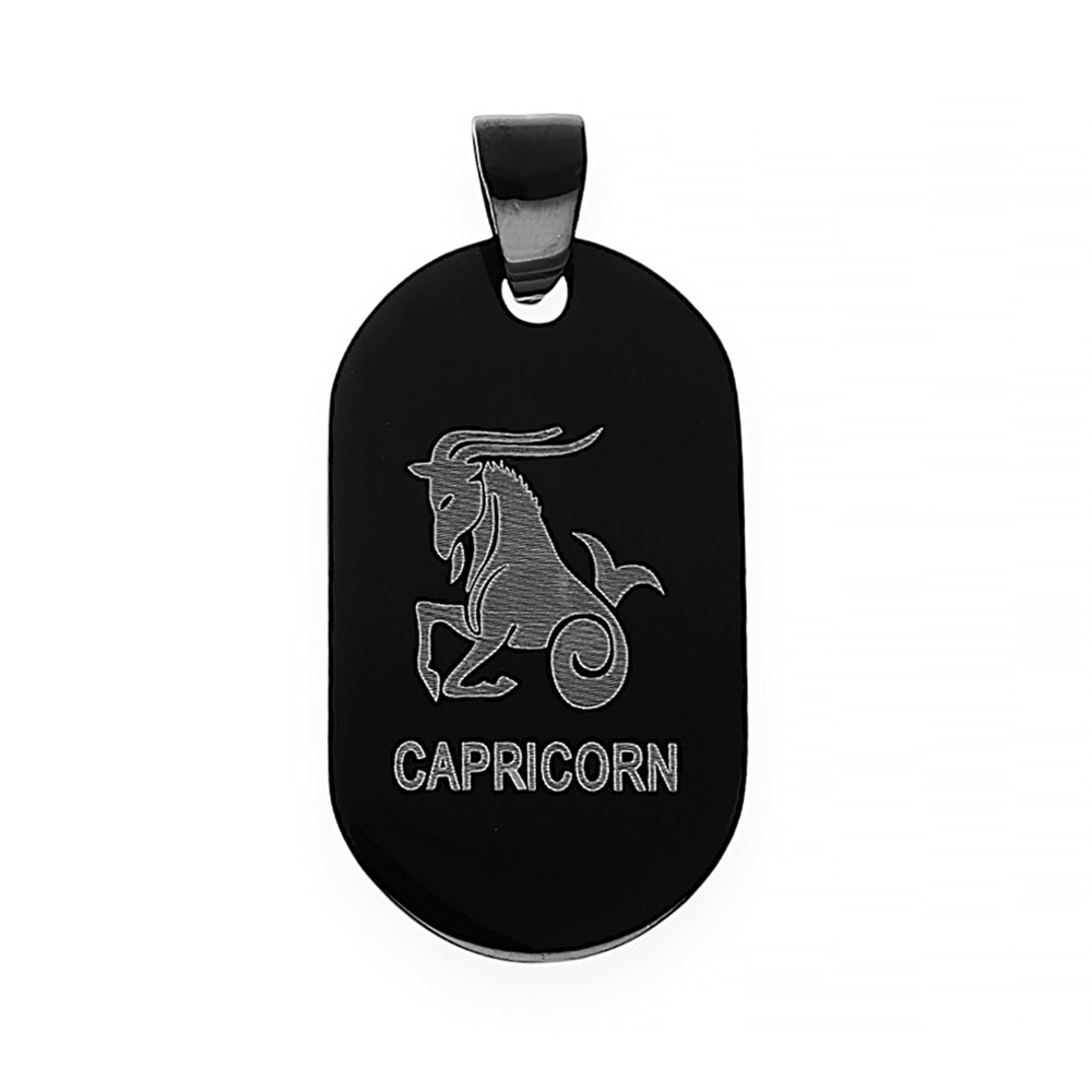Stainless steel pendant capricorn 6630 - black