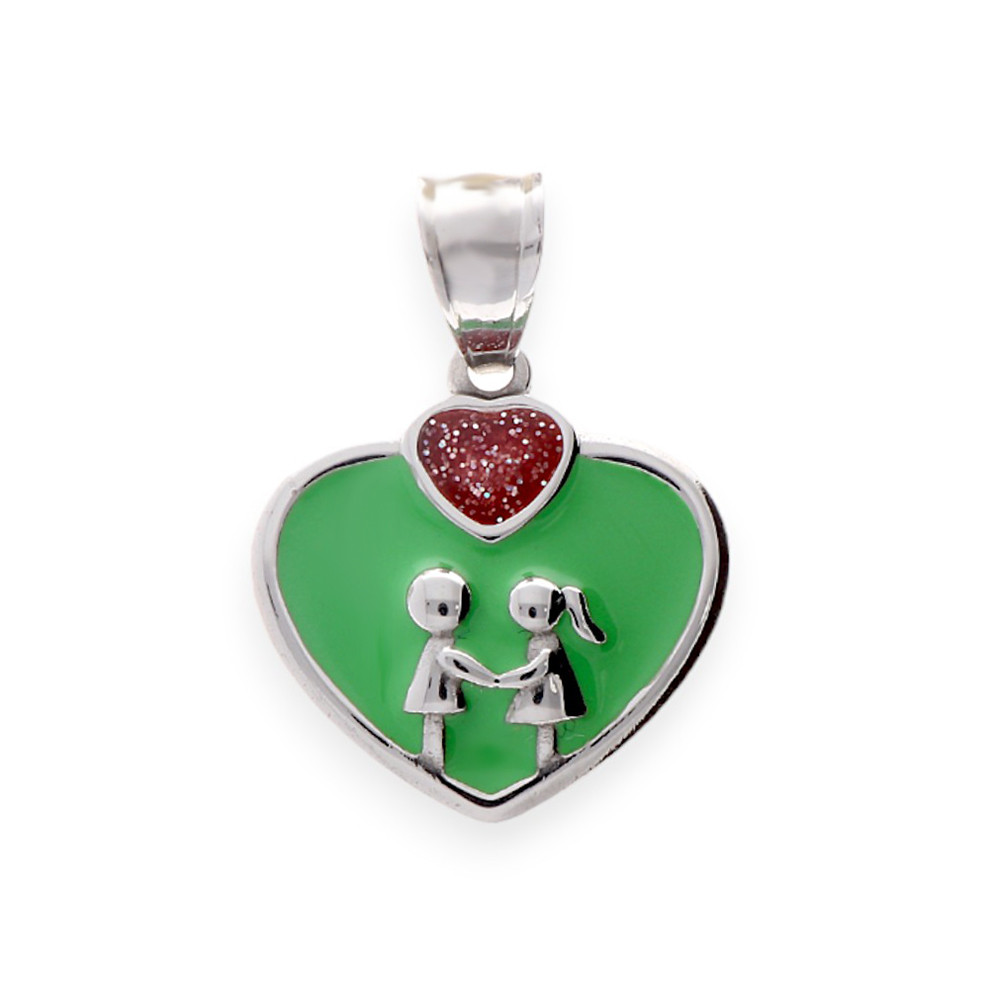 Stainless steel pendant Together - color mix
