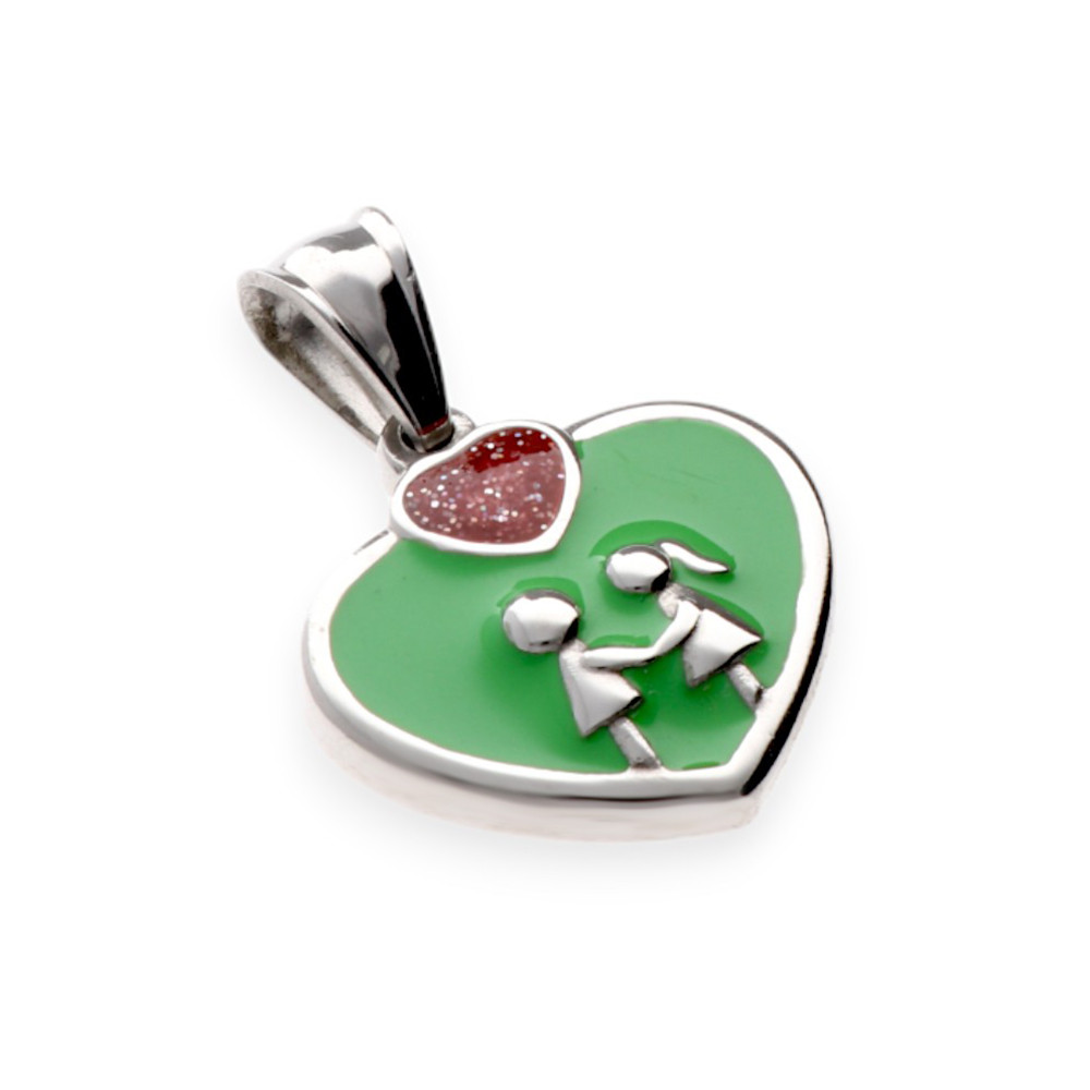 Stainless steel pendant Together - color mix