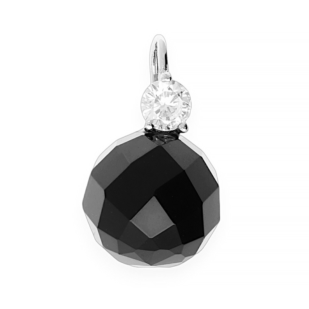Stainless steel pendant Brova - silver-black colour
