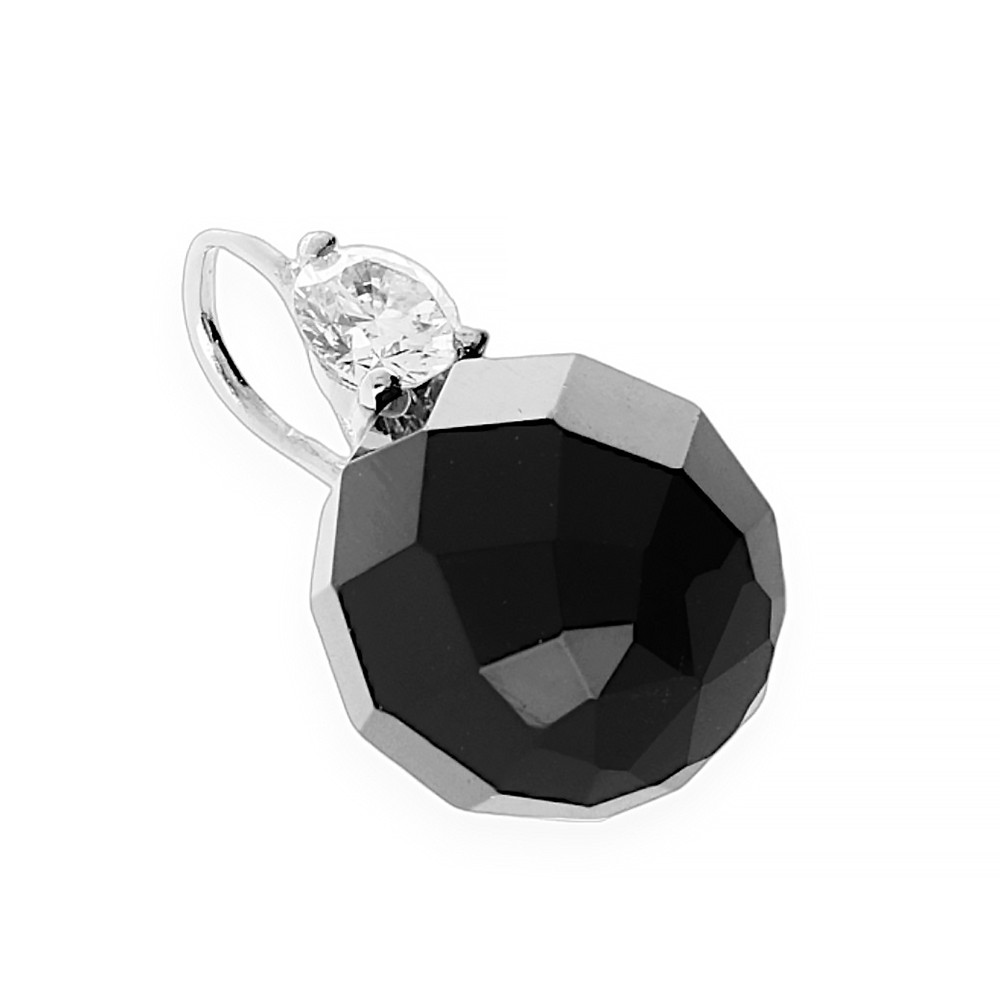 Stainless steel pendant Brova - silver-black colour