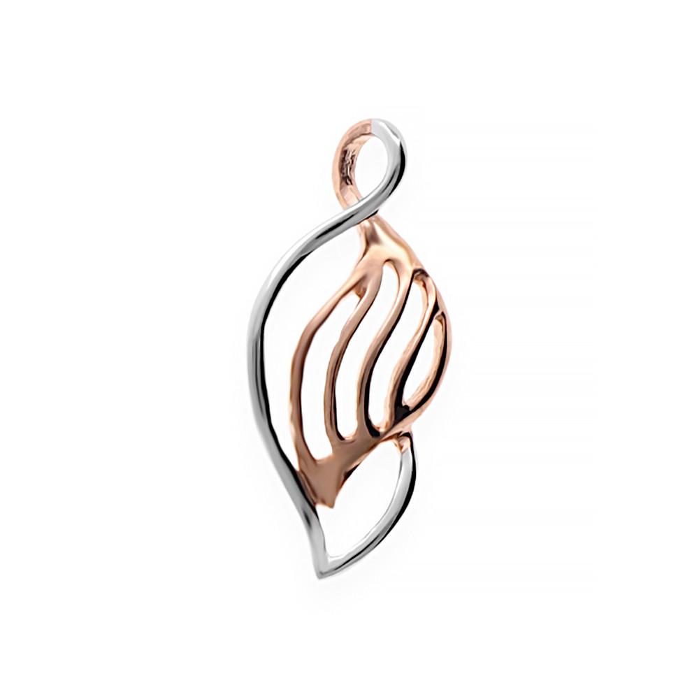 Stainless steel pendant Nungo - silver-rose gold colour