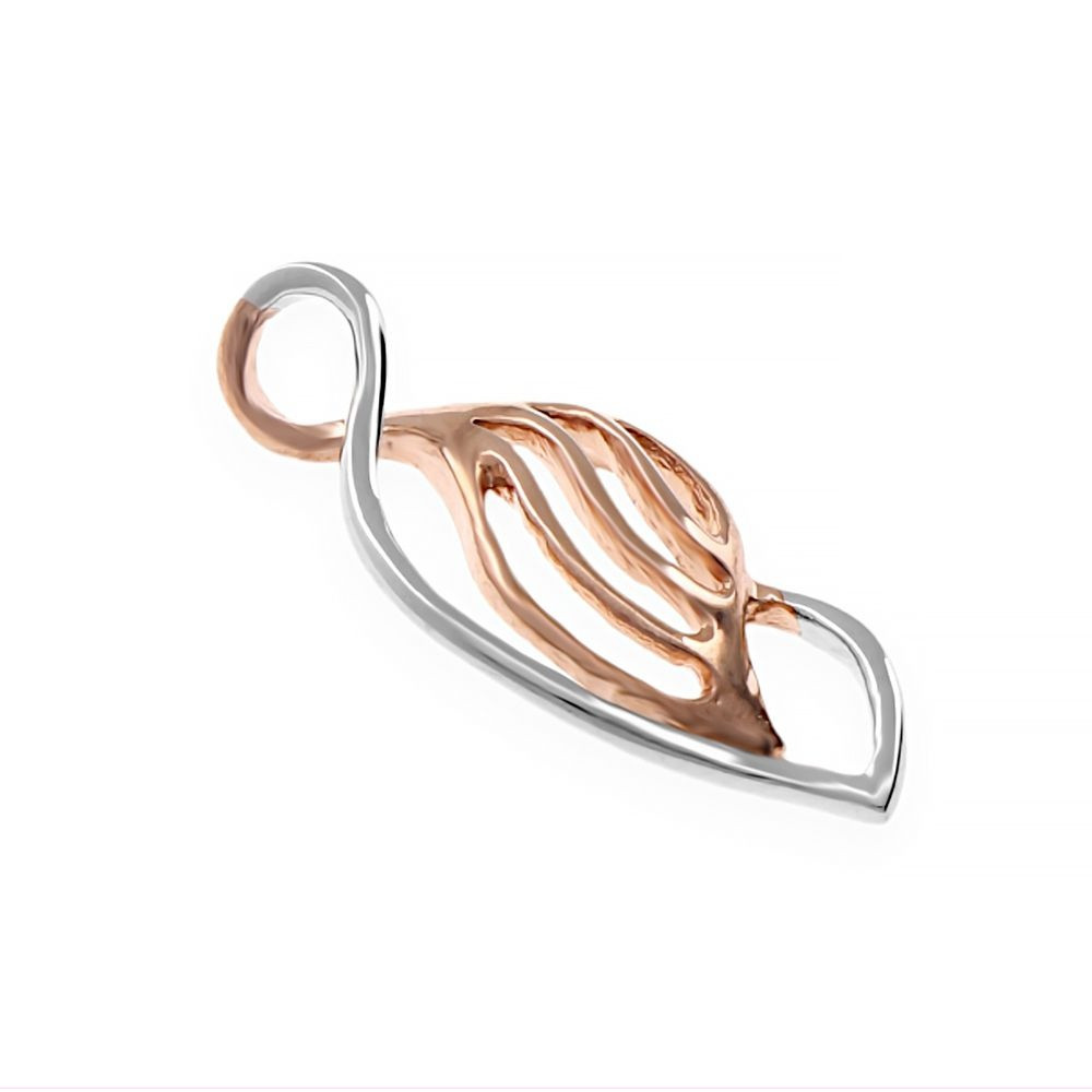 Stainless steel pendant Nungo - silver-rose gold colour