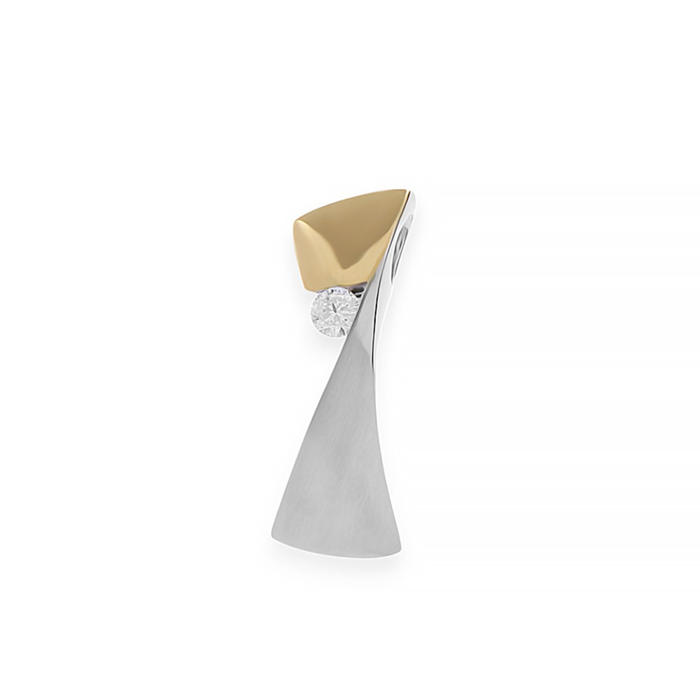 Stainless steel pendant Charlotta - silver-gold colour