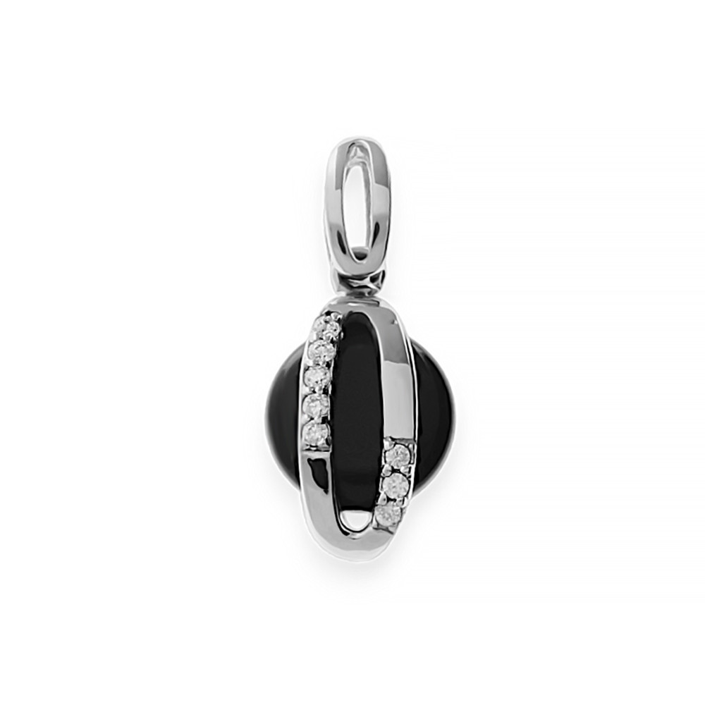 Stainless steel pendant Elsie - silver-black colour