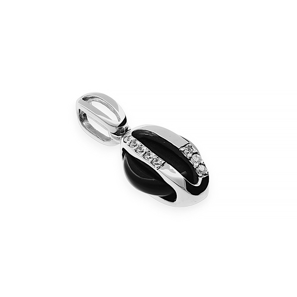Stainless steel pendant Elsie - silver-black colour