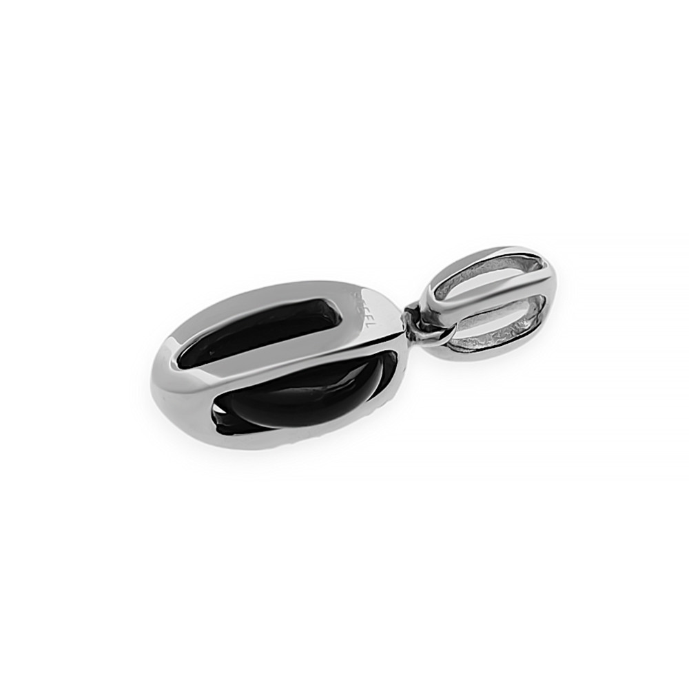Stainless steel pendant Elsie - silver-black colour