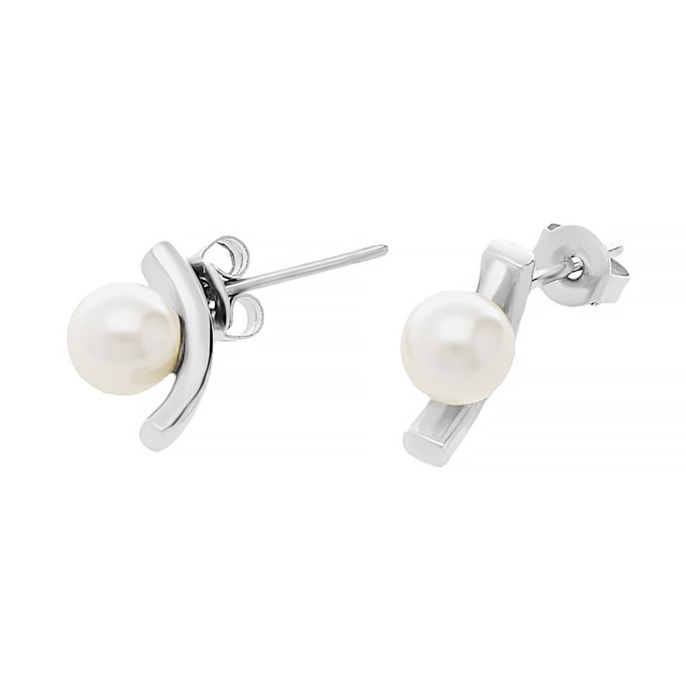 Stainless steel earrings 8016 - silver colour