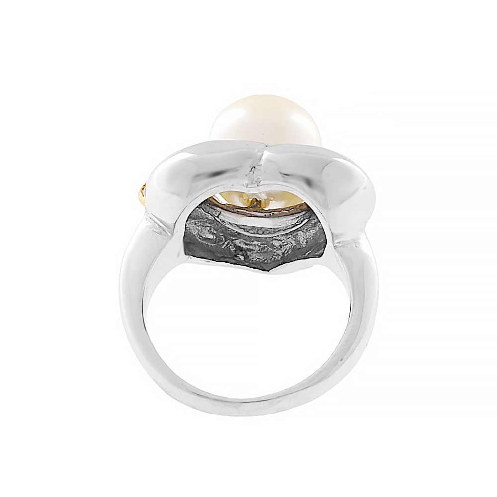 Stainless steel ring 5163 (size 57) - silver-gold colour