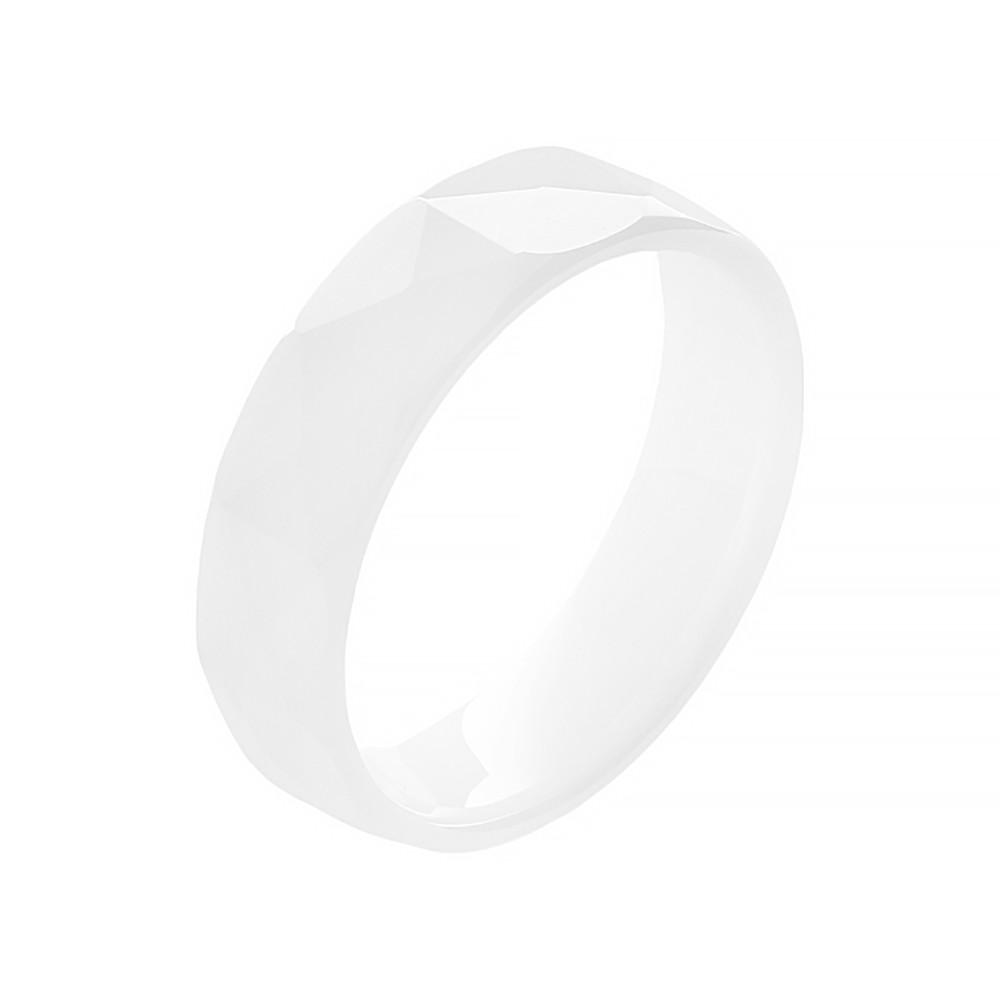 Ceramic ring 6580 (size 59-60) - white