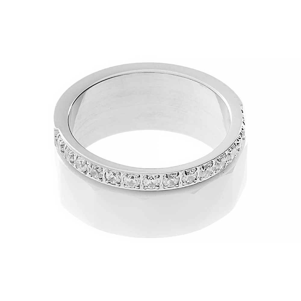 Ceramic ring 7196 (size 54-55) - silver-white colour