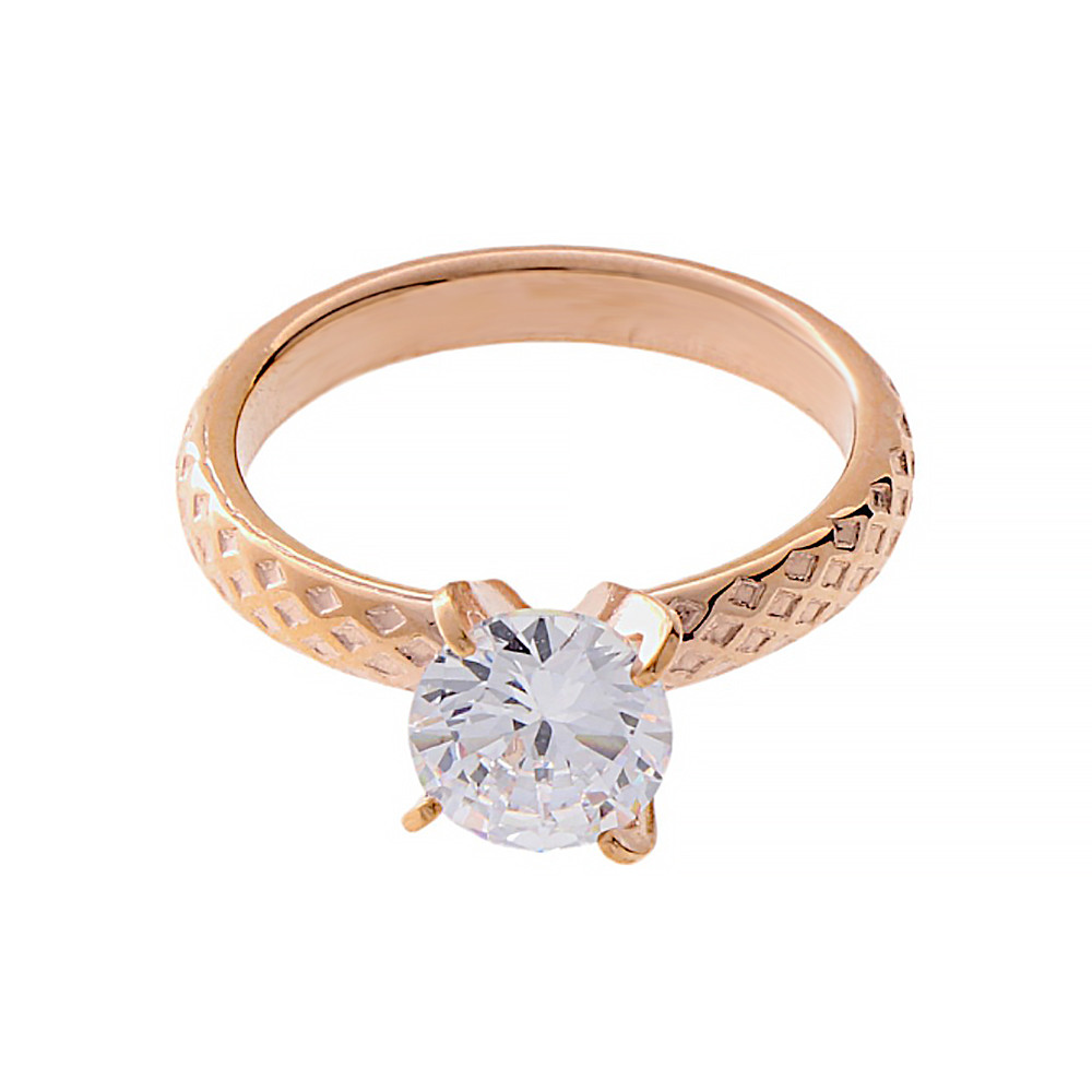 Stainless steel ring 6594 (size 51) - rose gold colour