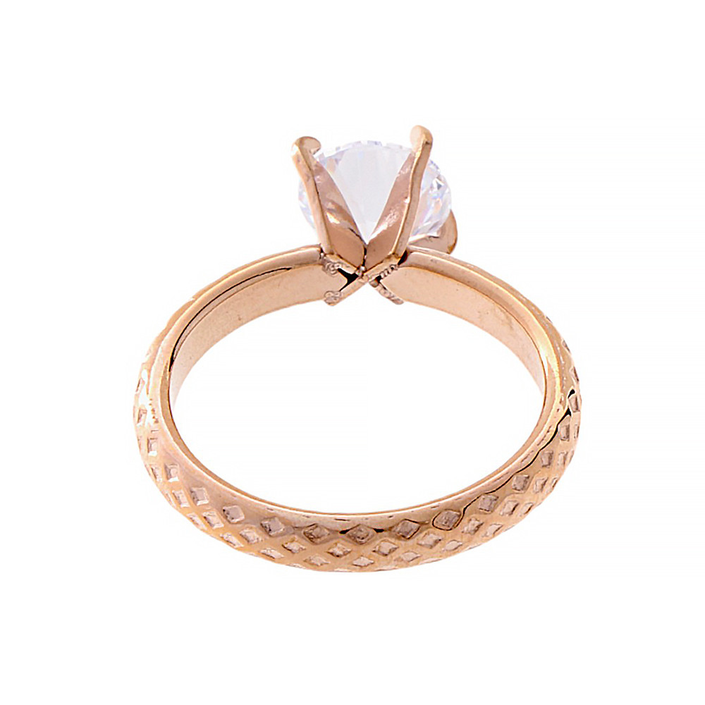 Stainless steel ring 6594 (size 51) - rose gold colour