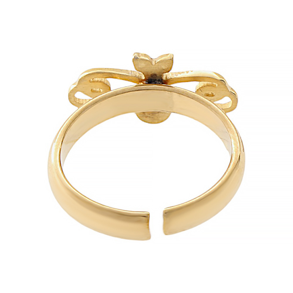 Children's stainless steel ring 6792 (size 44) - gold colour