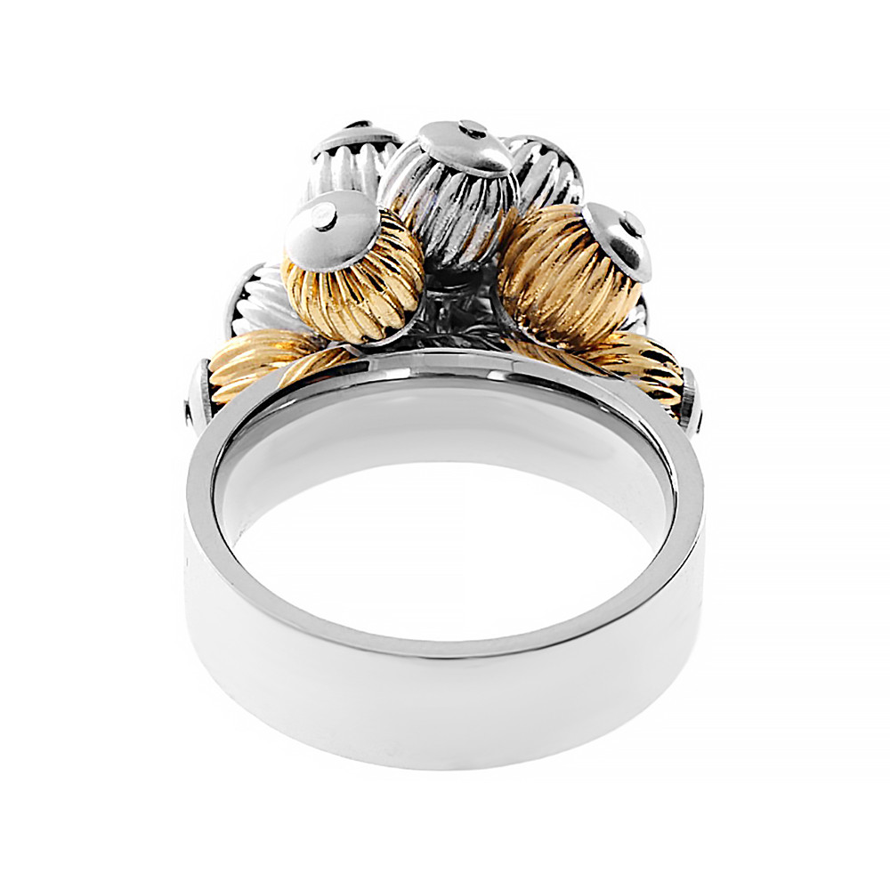 Stainless steel ring 5910 (size 55) - silver-gold colour
