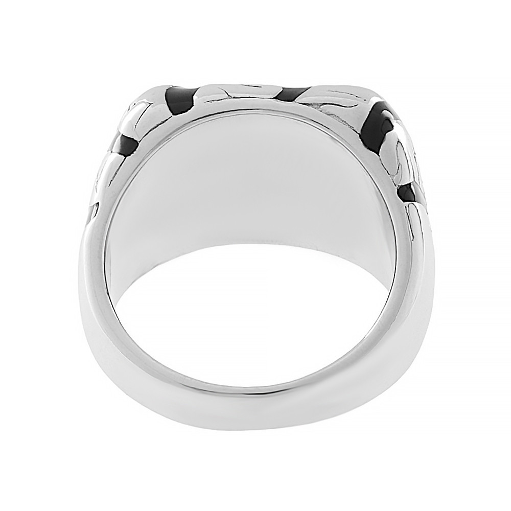 Stainless steel ring 5396 (size 65) - silver-black colour