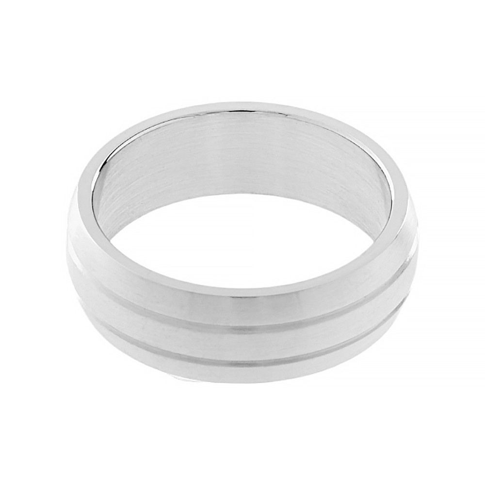 Stainless steel wedding ring 5716 (size 59) - silver colour