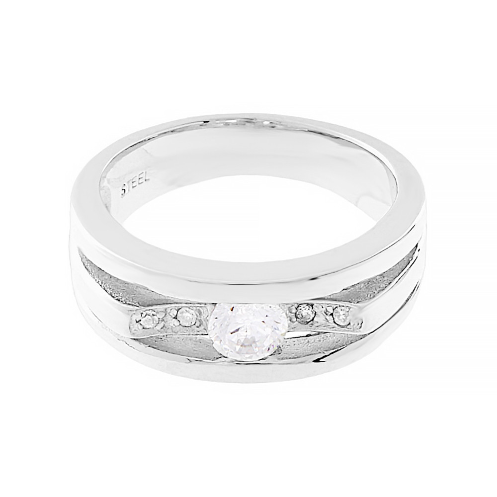 Stainless steel ring 5071 (size 57) - silver colour