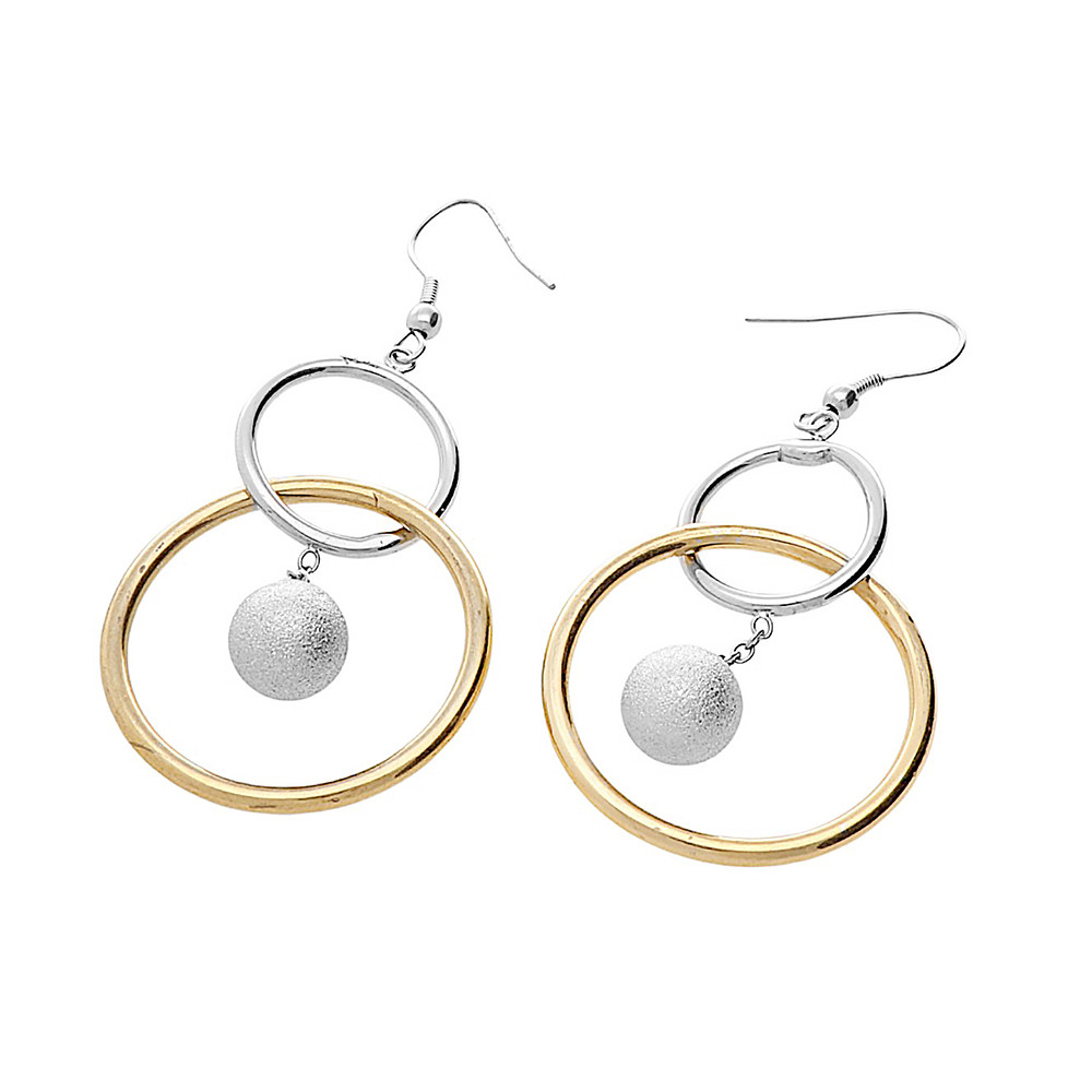 Stainless steel earrings 5967 - silver-gold colour