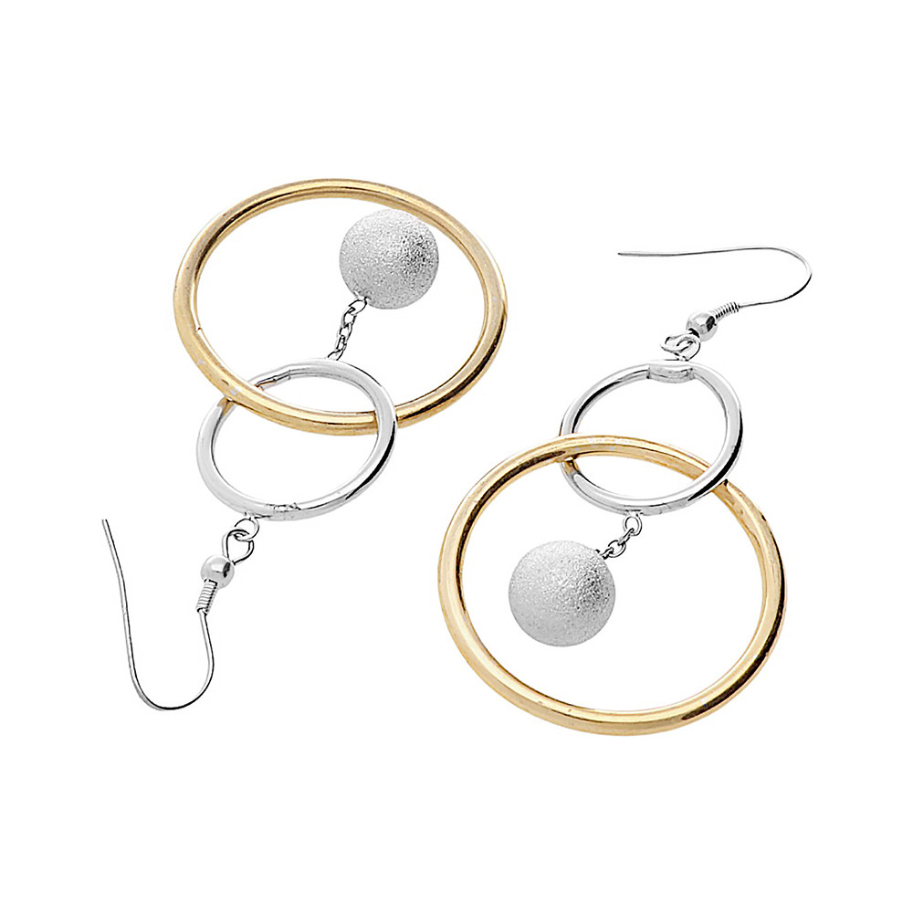 Stainless steel earrings 5967 - silver-gold colour