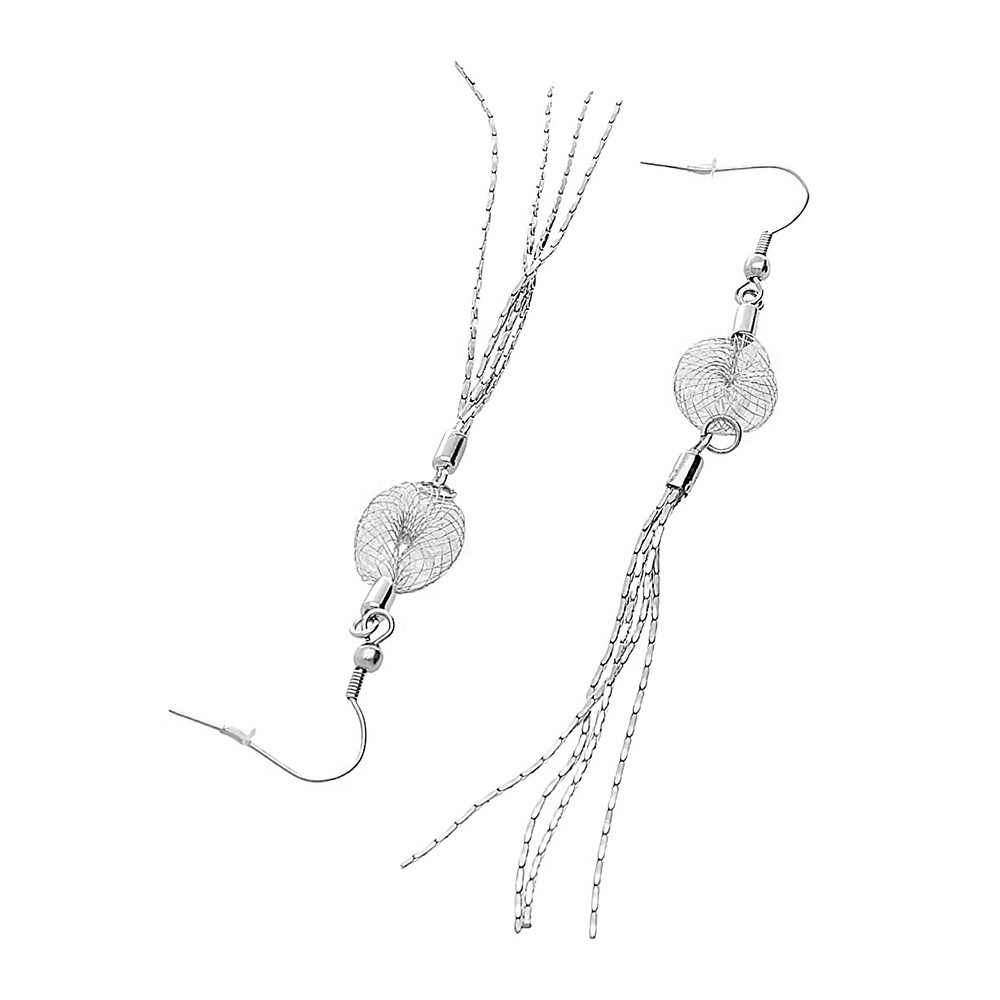 Stainless steel earrings 6037 - silver colour