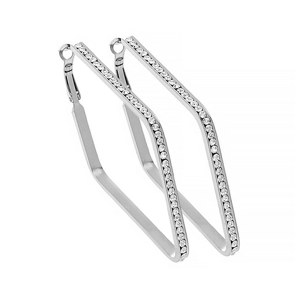 Stainless steel earrings 6981, 70 mm - silver colour