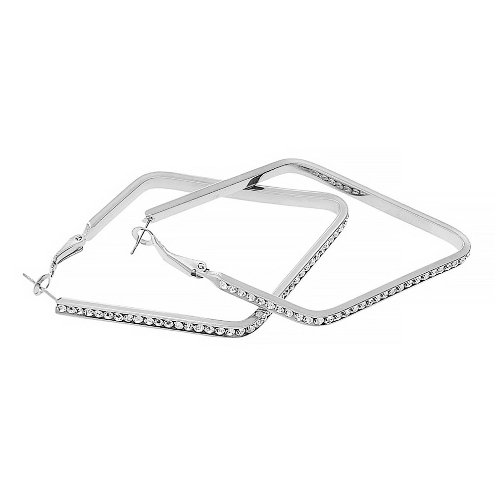 Stainless steel earrings 6981, 70 mm - silver colour