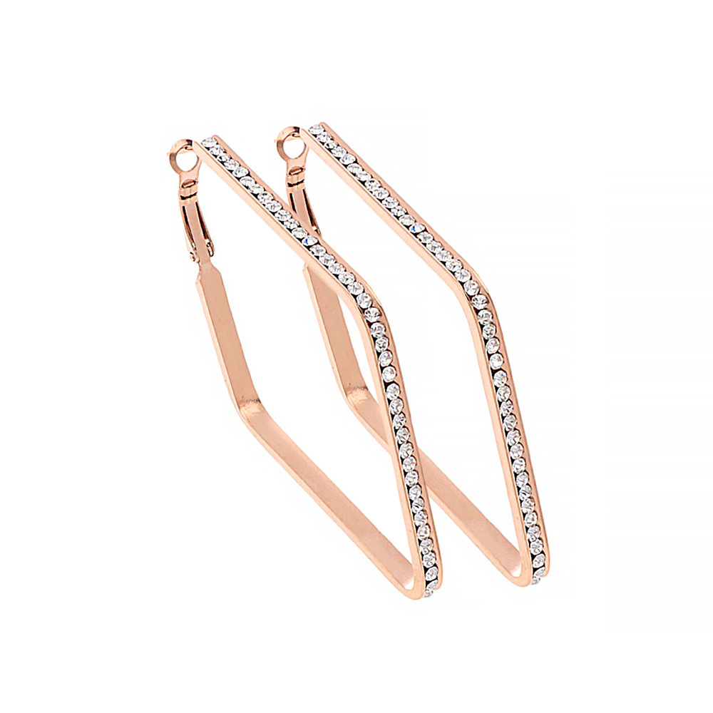 Stainless steel earrings 6983, 70 mm - rose gold colour
