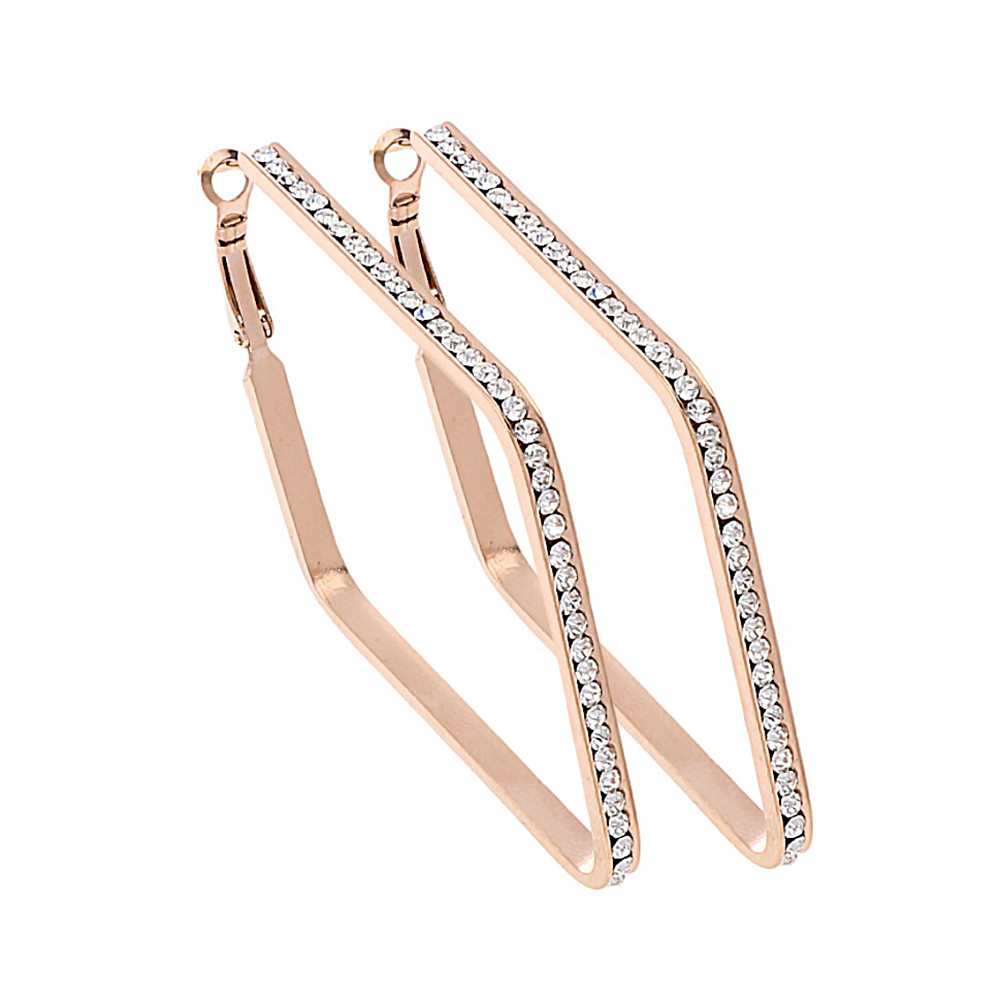 Stainless steel earrings 6983, 84 mm - rose gold colour