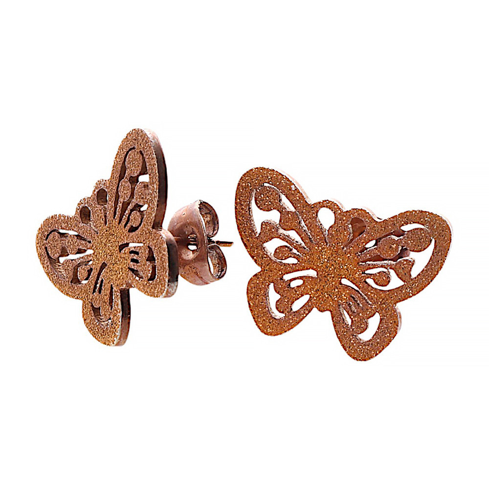 Stainless steel earrings 6304 - copper colour