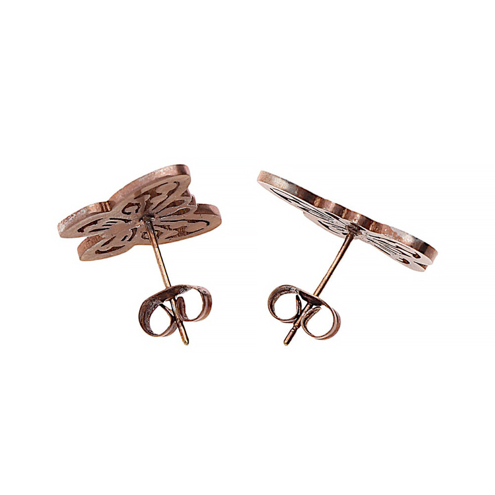 Stainless steel earrings 6304 - copper colour