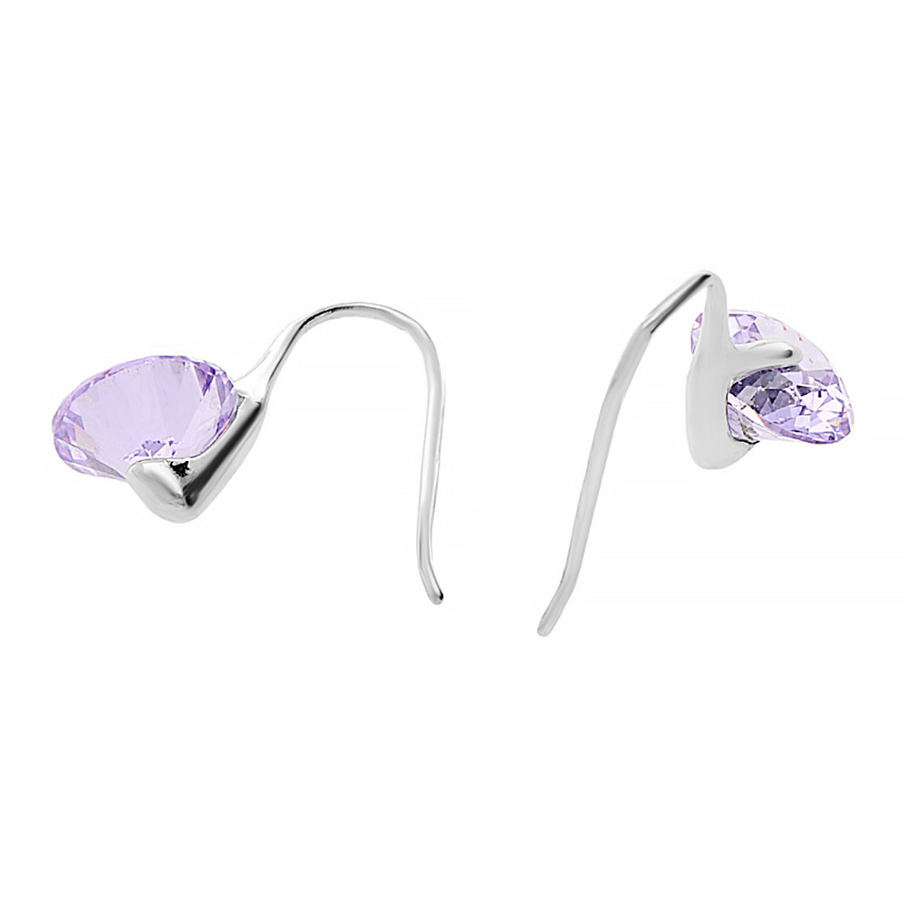 Stainless steel earrings 6482 - silver violet colour