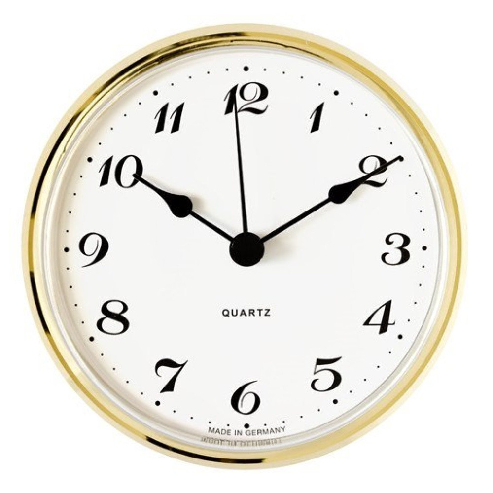 Vestavné hodiny 66 mm - zlaté, arabské číslice 550/4169-02