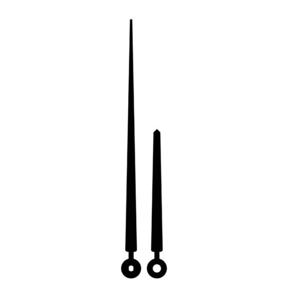 Wskazówki zegarowe metalowe 005702 (112 mm, 80 mm) - czarne