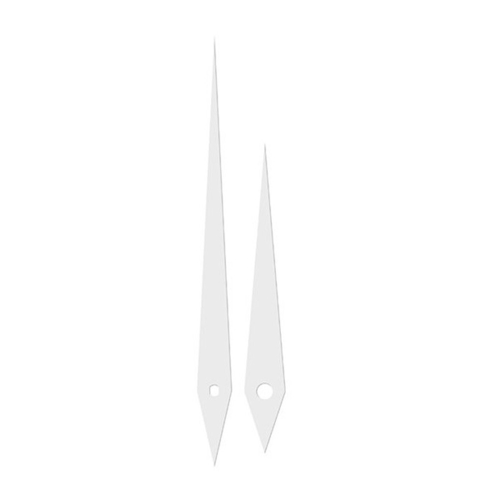 Kovové hodinové ručičky 004384 (112 mm, 80 mm) - bílé