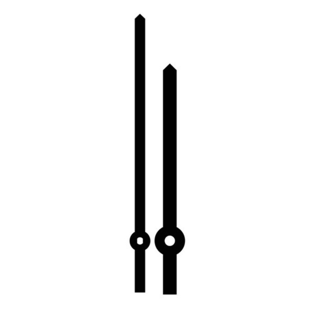 Kovové hodinové ručičky 004800 (110 mm, 85 mm) - černé