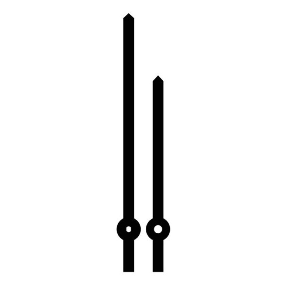 Kovové hodinové ručičky 004890 (132 mm, 94 mm) - černé