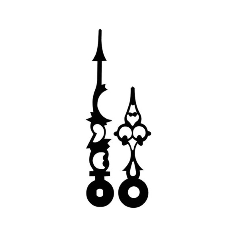 Kovové hodinové ručičky 001332 (69 mm, 47 mm) - černé