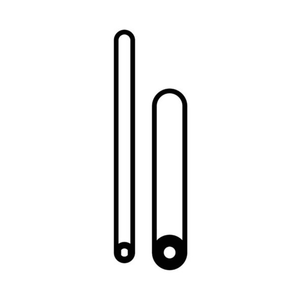Kovové hodinové ručičky 006799 (94 mm, 70 mm) - černé