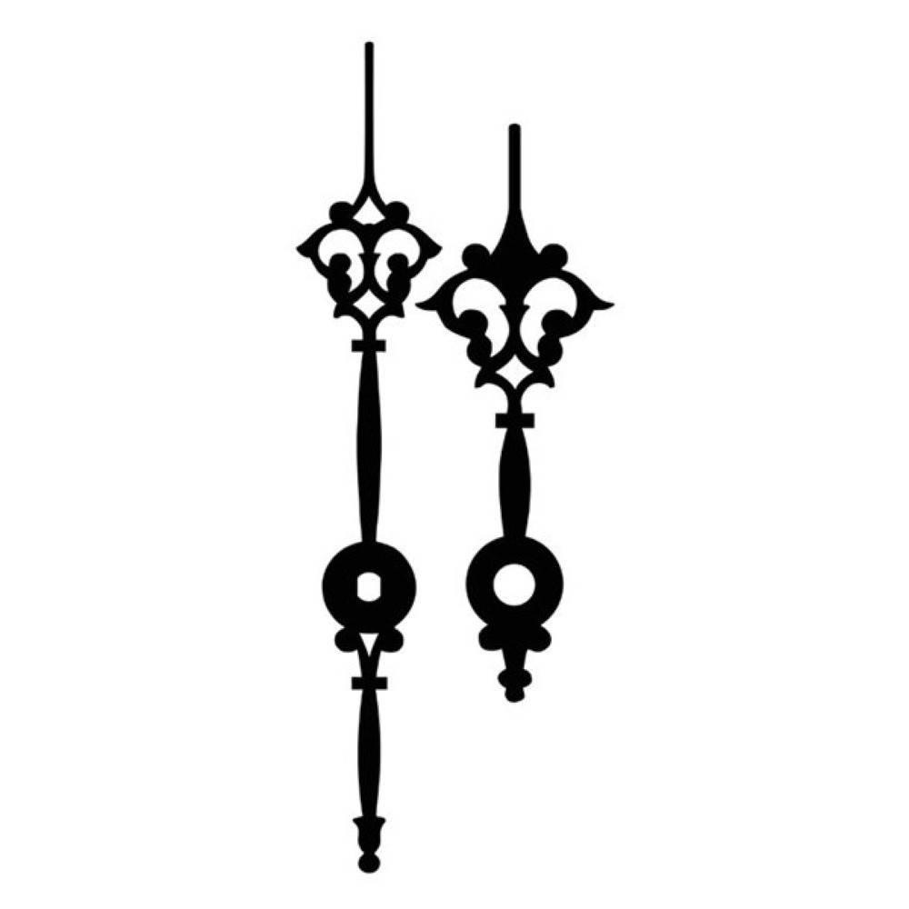 Kovové hodinové ručičky 001660 (68 mm, 55 mm) - černé