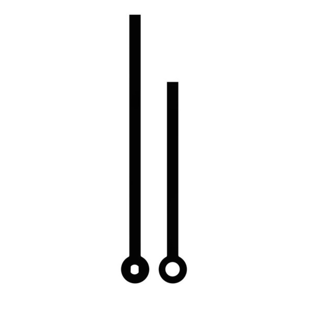 Kovové hodinové ručičky 002621 (90 mm, 67 mm) - černé