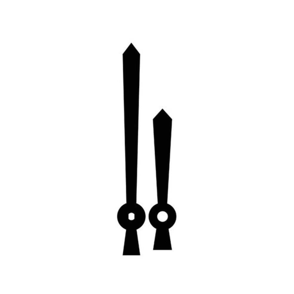 Kovové hodinové ručičky 006962 (82 mm, 50 mm) - čierne