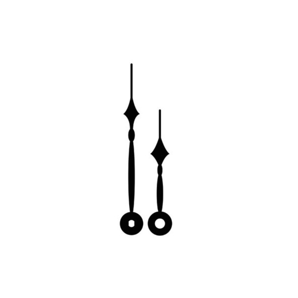 Kovové hodinové ručičky 006964 (78 mm, 56 mm) - černé