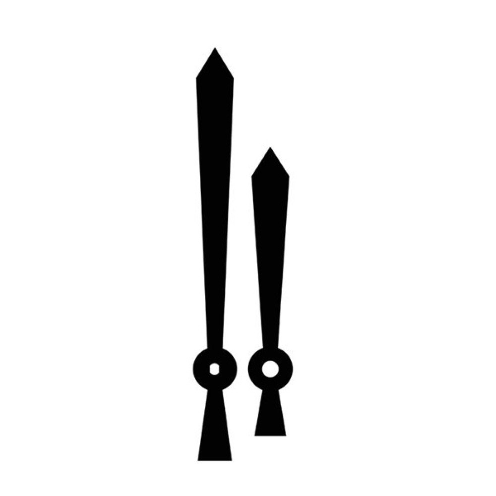 Kovové hodinové ručičky 006966 (96 mm, 67 mm) - čierne