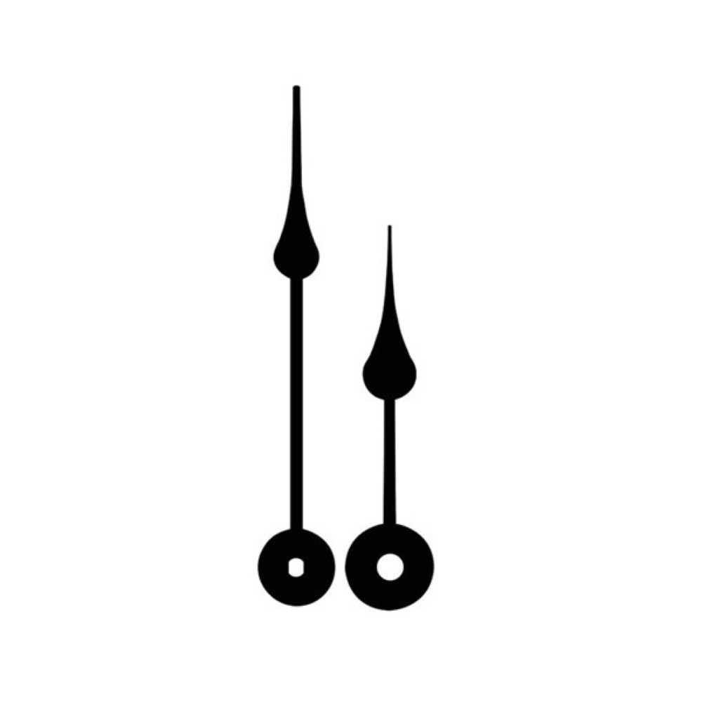 Kovové hodinové ručičky 000433 (90 mm, 64 mm) - černé